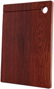 A high-quality black cutting board designed for kitchen use.